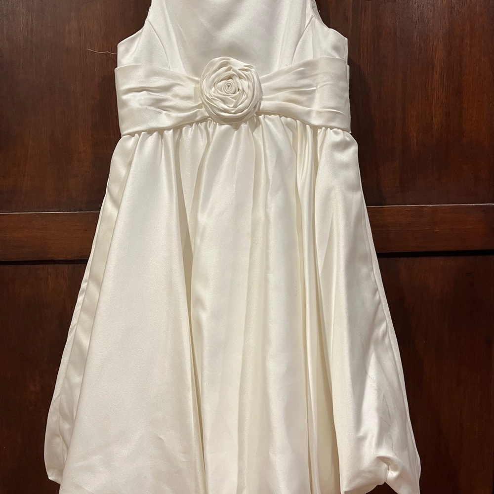 David's Bridal Cream Kids flower girl  with Floral Accent